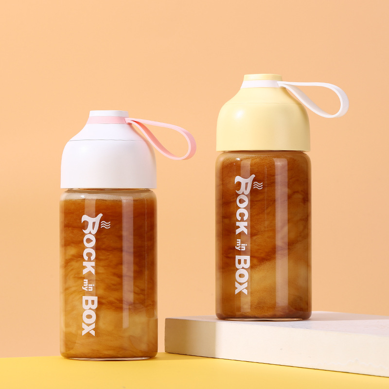 Silicone Handle Space Mixing Cup Glass Material Portable Scale Shaker Measuring Cup Coffee Stirrer Cup