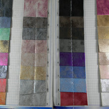 金属皮革磨花PU 扎花人造革 金属PU印花革 羊巴革烫金银鞋包面料