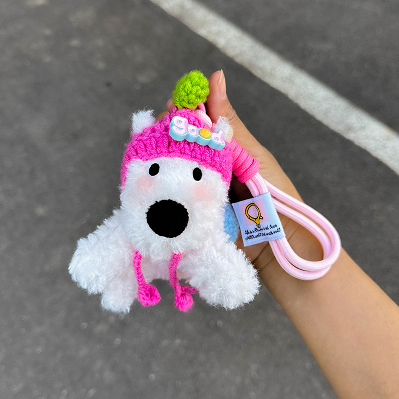 Cute West Highland felpa colgante bolso colgante dibujos animados garabateado cachorro muñeca llavero accesorios regalos creativos