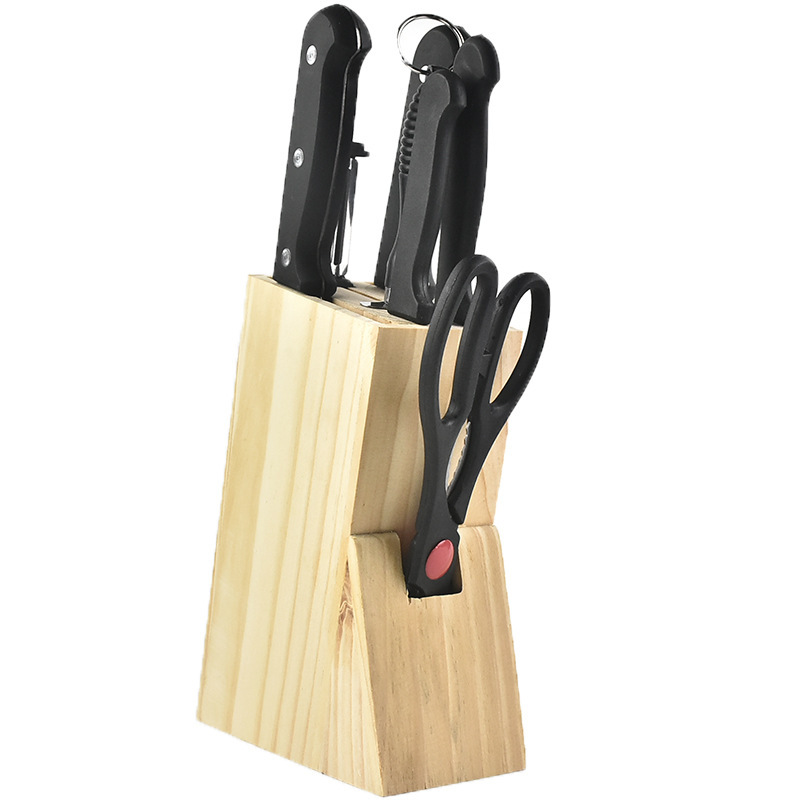 Fuente de cuchillo de madera cuchillo de cocina machete tijeras cuchillo de acero inoxidable de ocho piezas juego de cuchillos ejecutar conjunto de cuchillos Jianghu
