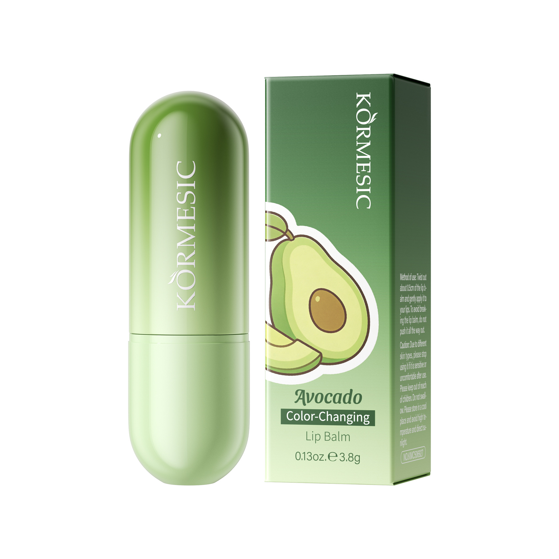 Comercio exterior transfronterizo KORMESIC aguacate color lipstick lip balm humectante protector labial fábrica al por mayor image 9