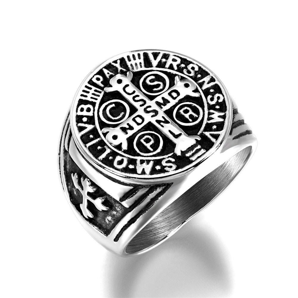 Men's Gender Retro Cross Stainless Steel Plating Men's Rings