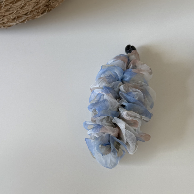 韩系波点网纱褶皱香蕉夹法式慵懒气质高马尾发夹竖式发卡豹纹新款|undefined