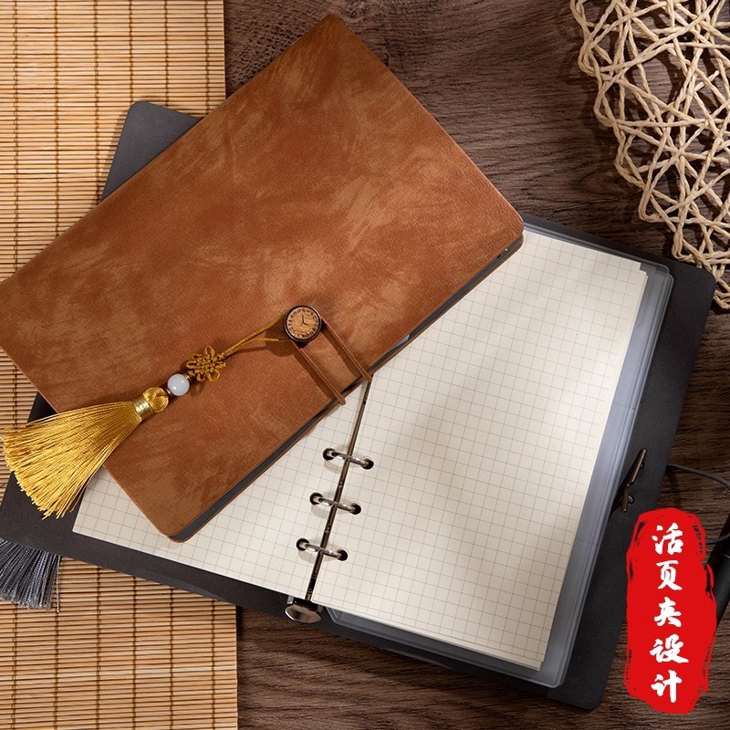 Cuaderno de bolsillo a6 logotipo de negocios retro cuaderno de notas cuaderno de mano diario desmontable