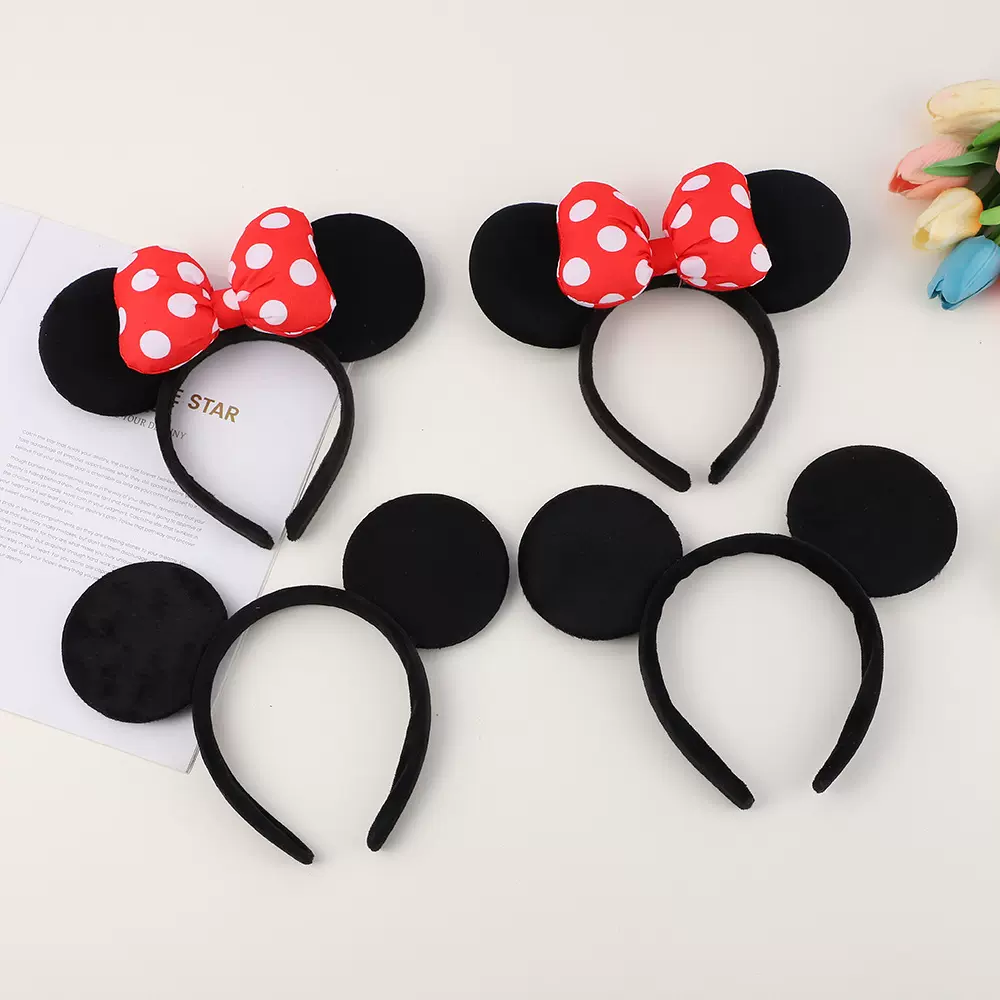 米妮蝴蝶结发箍儿童头饰游乐园饰品配件卡通米奇米老鼠装饰批发