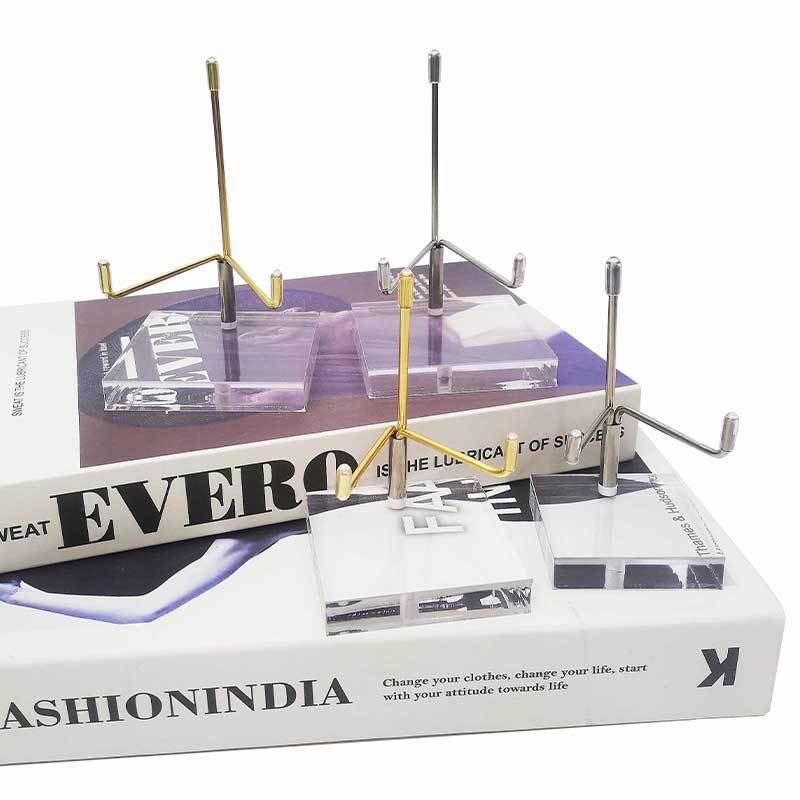 Brújula acrílica Soporte estándar de mina transparente Soporte de exhibición de base estándar de mina de cristal Soporte de estante Soporte de joyería