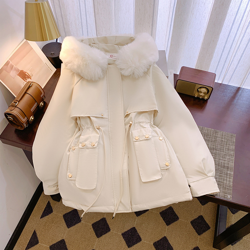 2024 invierno nuevo algodón engrosado para superar la chaqueta de algodón pequeño chaqueta de algodón corta con capuz image 6