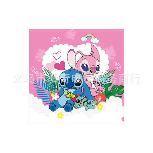 New Star Wars Stich Theme Birthday Party Pink Angel Paper Plates Napkins Tablecloth Tableware Decorations