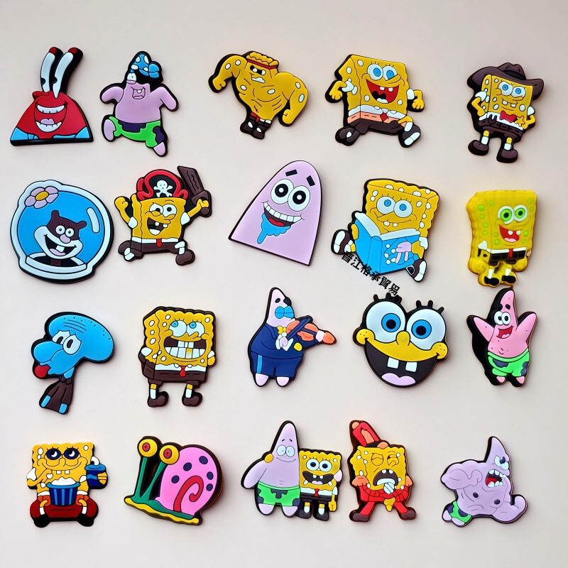 Spongebob Shoes Flower Shoe Buckle Clogs Accessories Shoe Accessories Pvc Soft Rubber Decorative Buckle DIY Free Disassembly Wholesale