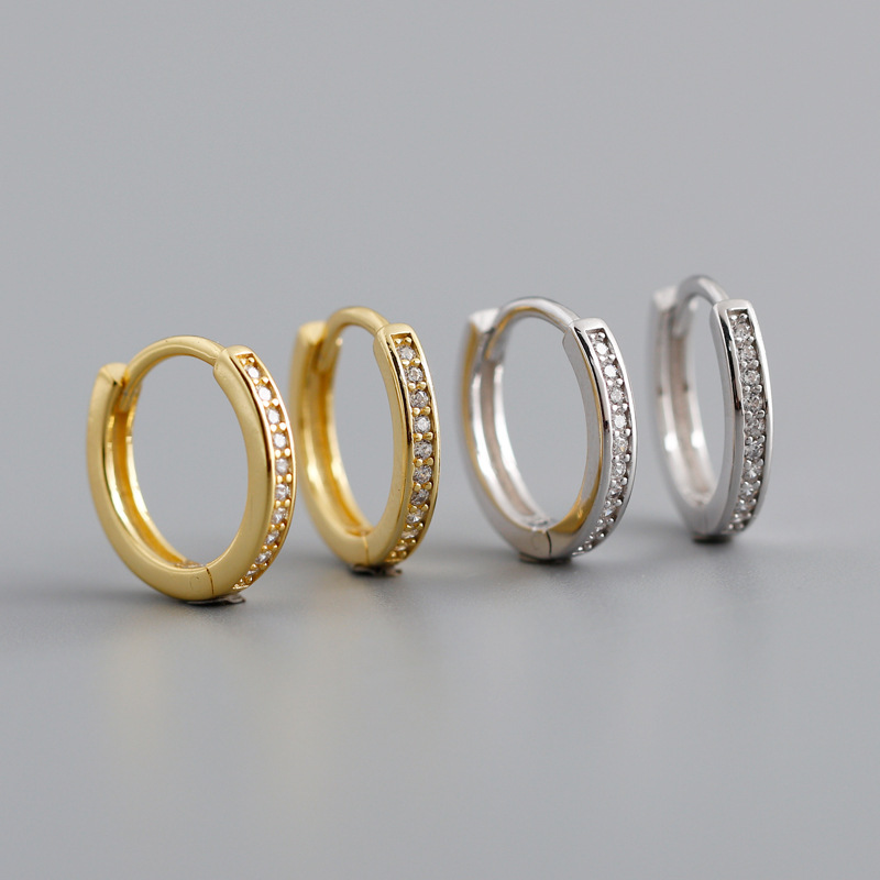 simple round zircon copper ear buckle wholesale Nihaojewelrypicture1