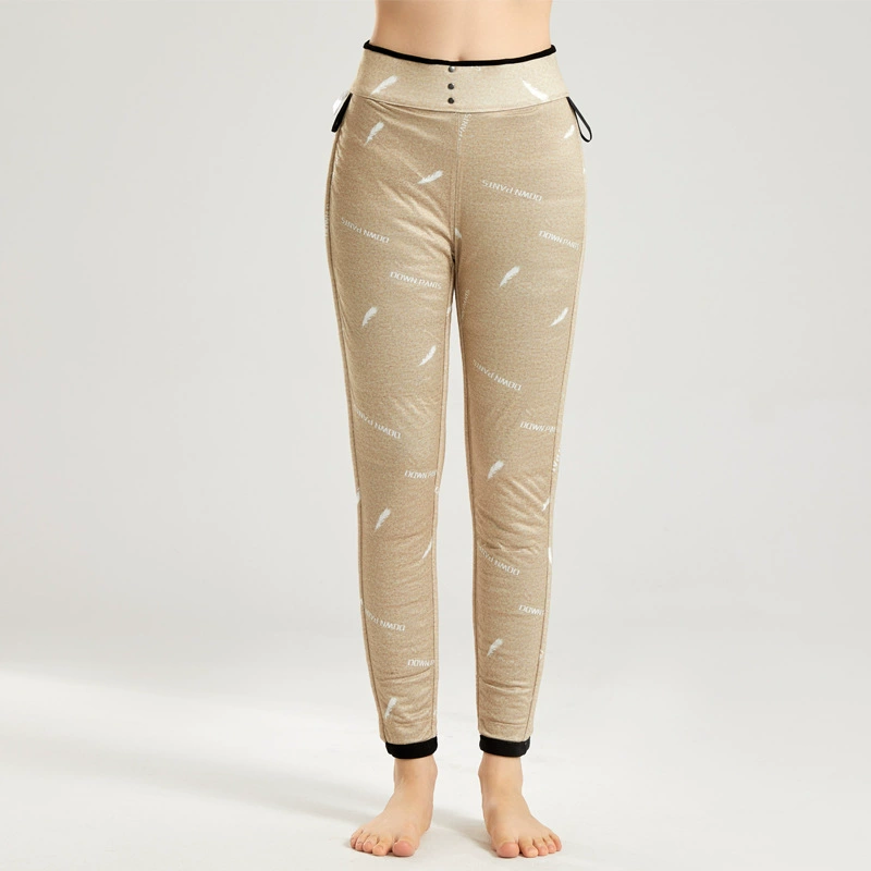Зимние бархатные теплые брюки, гагачий пух, slim fit