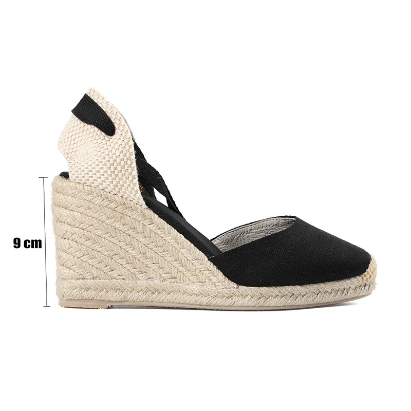 Solid color belt wedge heel