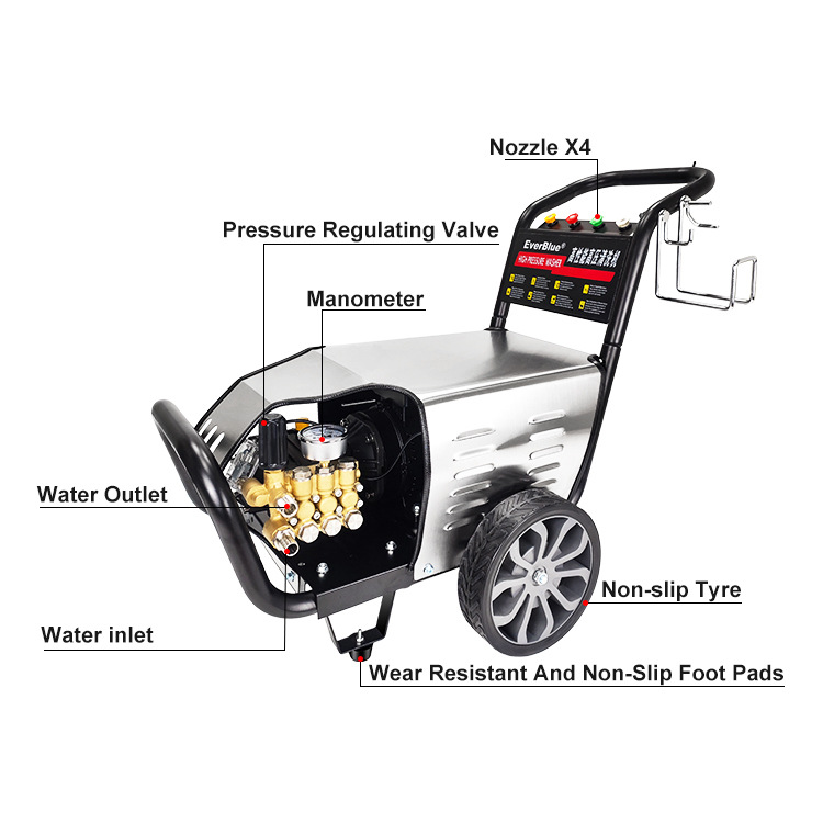 High-pressure mobile car washer for home use, 220V 2500W high-power portable water gun, vehicle cleaning and washing tool