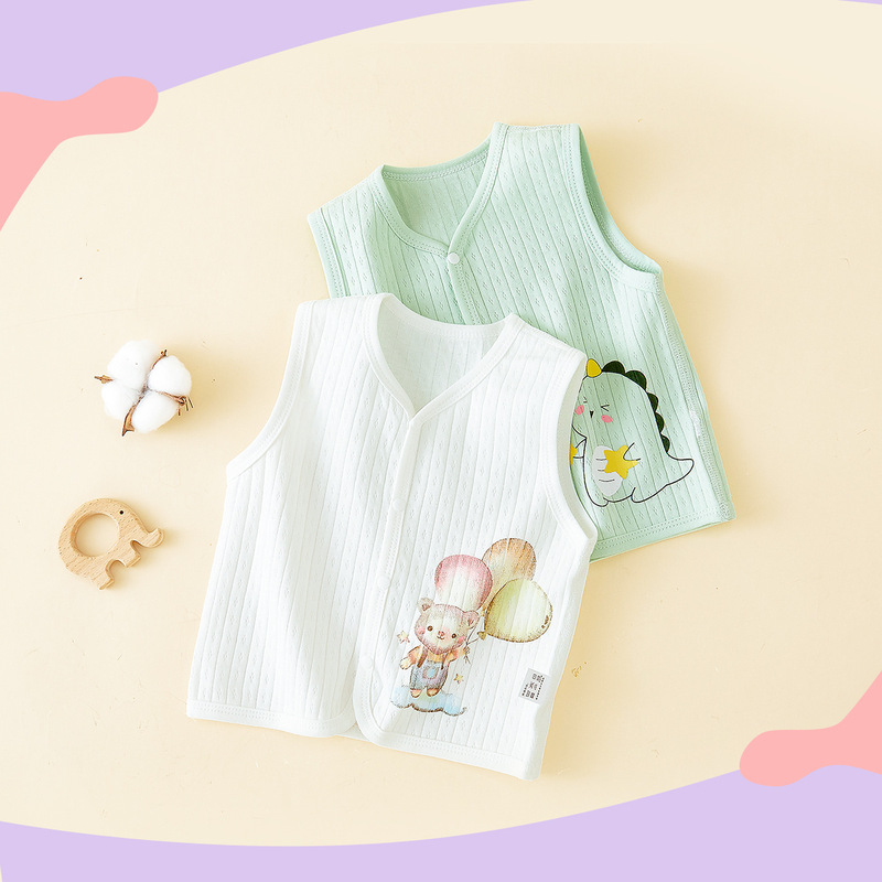 Children's Vest Boneless Class A Newborn Baby's Vest Spring and Autumn Outer Wear Baby's Vest Boys' Girls' Shoulder Waishou Winter
