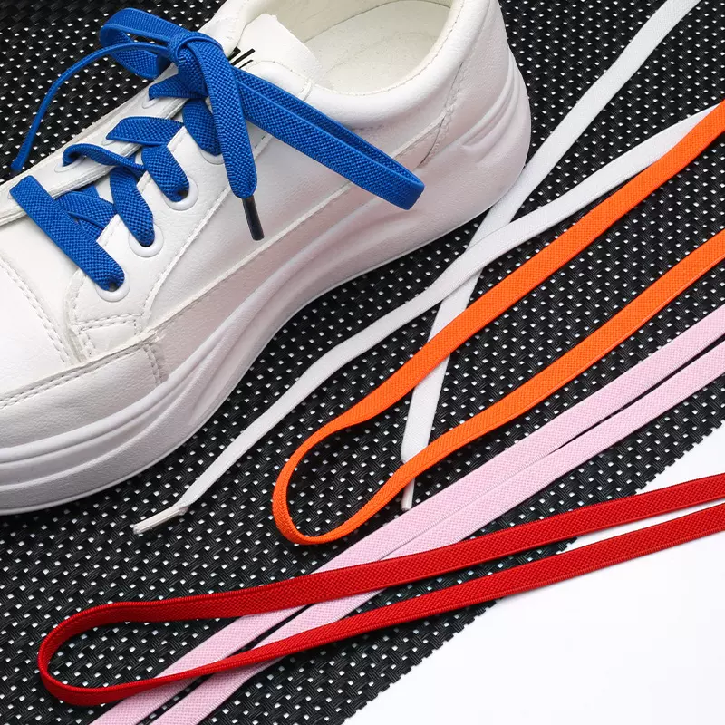 现货6mm8mm扁弹力绳鞋带男女儿童帆布鞋带绳子百搭运动小白鞋带绳