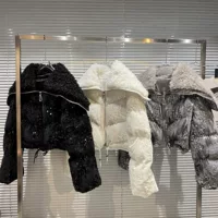 Down jacket, winter velvet navy grabber, short nail sequins, internet celebrity
