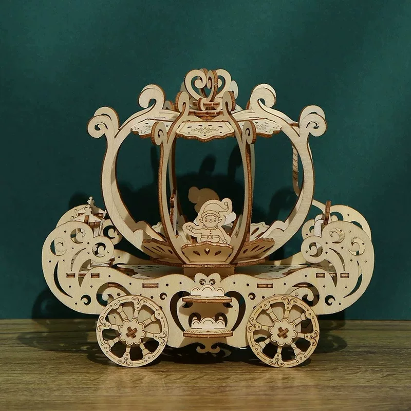 Wooden brainteaser, rotating constructor, smart toy, DIY, 3D