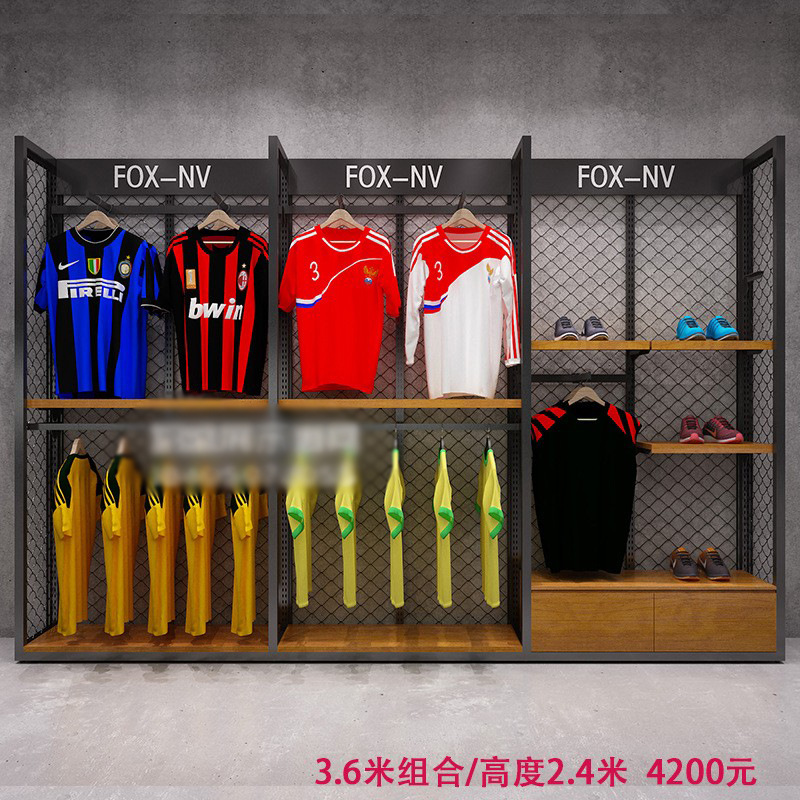 De gama alta de deportes y ocio ropa soporte de exhibición creativo nuevo al aire libre zapatos estante de la marca de moda LOGO tienda de ropa vitrina