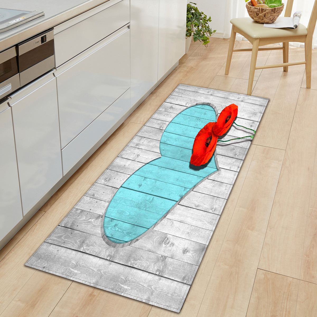 Venta caliente grano de madera puerta casa estera cocina tira absorbente baño antideslizante alfombra del piso sala de estar dormitorio alfombra 1