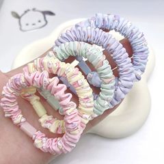 ベアープリント小腸輪diyかわいいキャンディー色高弾力高馬尾頭ひも手作り素材シンプル頭飾り