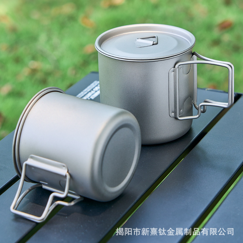 純チタンカップ単層折り畳みチタンカップオフィス泡茶コーヒーカップチタン合金屋外携帯キャンプマグカップ|undefined