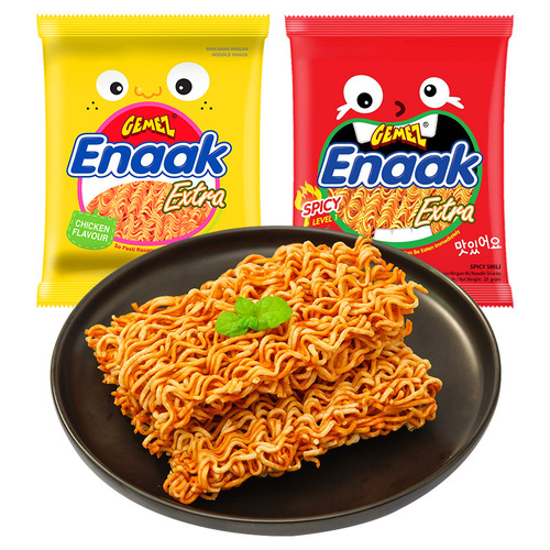 Gemez Indonesian Chicken Flavor Fried Chicken Spicy Flavor Crispy Instant Noodles Dry Eating Snack Full Box 80 Bags