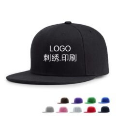 メーカー直供平つばヒップホップ野球帽男プリントロゴ刺繍広告帽流行街舞平沿帽女