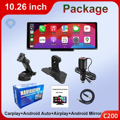 Cross-Border 10.26inch Central Control Portable Car Smart Screen Wireless Carplay Android Auto Bluetooth Ahd Reversing (Naviqasiyalı ağıllı güzgülər) - 1026inch-car-mounted-smart-screen-carplayandroid-auto-cross-border-english-version-standard-configuration