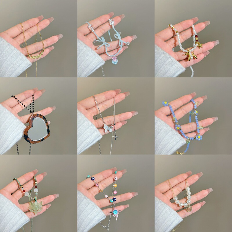 Minimalist and Unique Beaded Necklace with Niche Design, Exquisite and Fashionable Retro Style, Versatile and Sweet Light Luxury Necklace