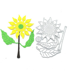 Scrapbooking DIY cutting die, carbon steel die, pressed flower die template, one sunflower facing the sun