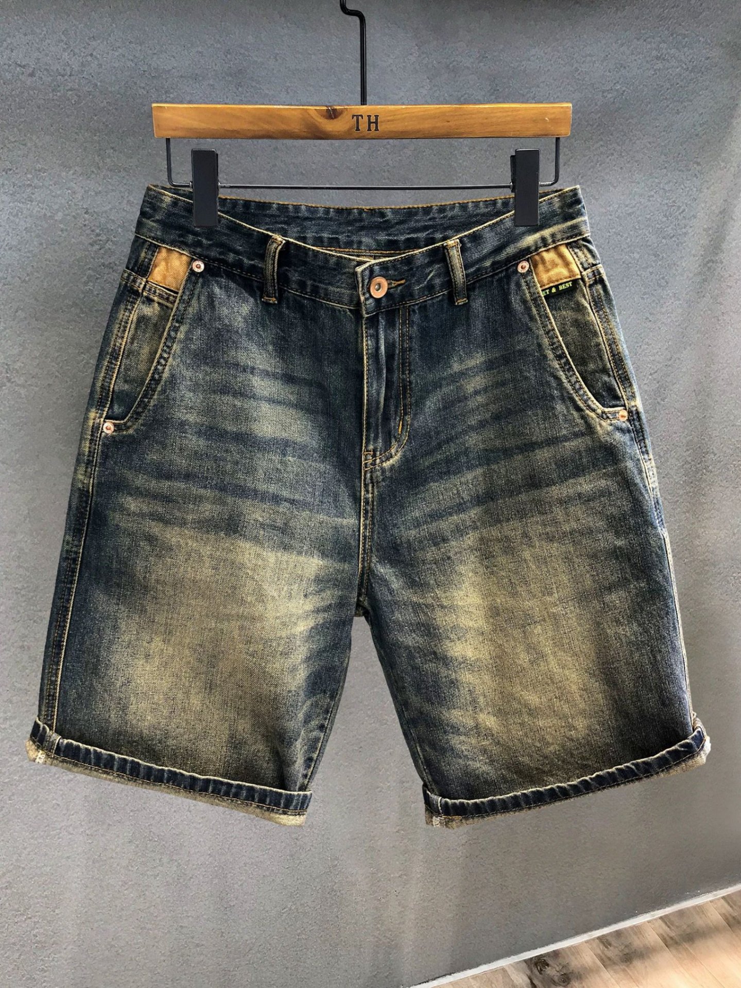 Abbigliamento da uomo, blu, estivo, nuovo, pantaloncini in denim da uomo, casual, alla moda, pantaloni larghi e dritti, abbigliamento esterno da uomo_voghion.com