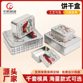 厂家饼干盒圣诞节带盖小铁盒伴手礼品包装盒马口铁饼干糖果盒批发