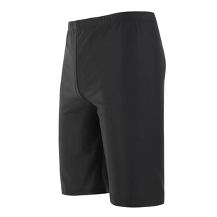 New Five Points Pure Black Men's Swimming Trunks Polyester Fabric Flat Angle Breathable Quick-drying Beach Hot Spring Swimming Trunks