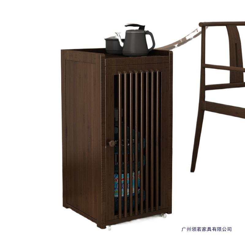 茶桌家用小茶台边柜侧柜实木泡茶吧茶几烧水壶一体水桶架茶水柜子|undefined
