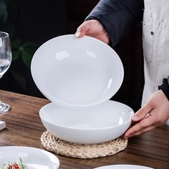 高白磁景徳鎮中国式釉薬下彩高白磁陶磁器皿家庭用料理皿