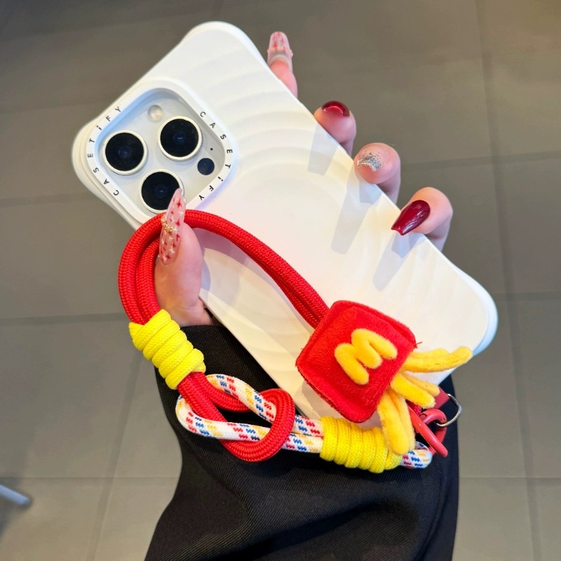 Chips creativos cuerdas de teléfono móvil brazalete trenzada llaver rojo cámara colgante de cámara universal cuerda a prueba de pérdida