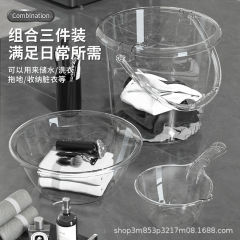 家庭用プラスチックバケツ厚い大きいサイズ贮水バケツ学生寮お风吕洗濯手提げバケツ透明洗濯バケツ