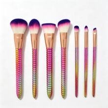 定制 7支电镀渐变紫毛头 玉米状手柄化妆刷套装散粉刷眼影刷美妆
