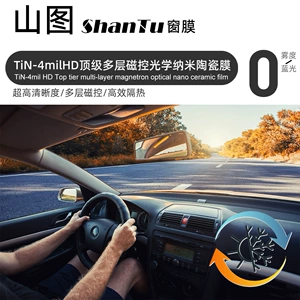 山图 TiN-4milHD магнитоуправляемая керамическая взрывозащищенная пленка на переднее окно автомобиля с высокой изоляцией стеклянная пленка безопасная взрывозащищенная