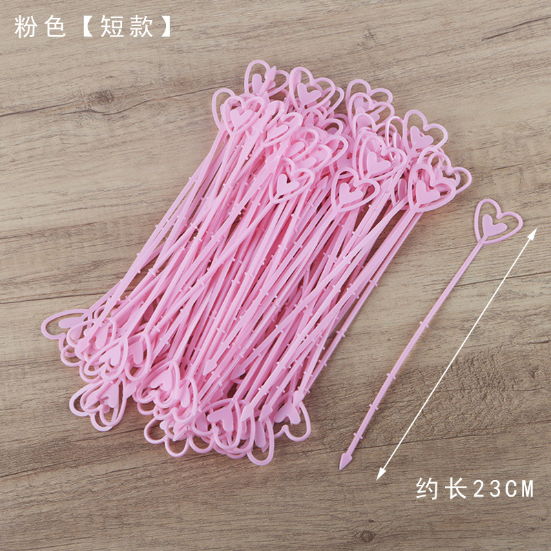 Fábrica en stock al por mayor material de embalaje de la flor tarjeta de plástico palo pollo corazón palo tarjeta de plástico Tarjeta de clip de plástico flor palo