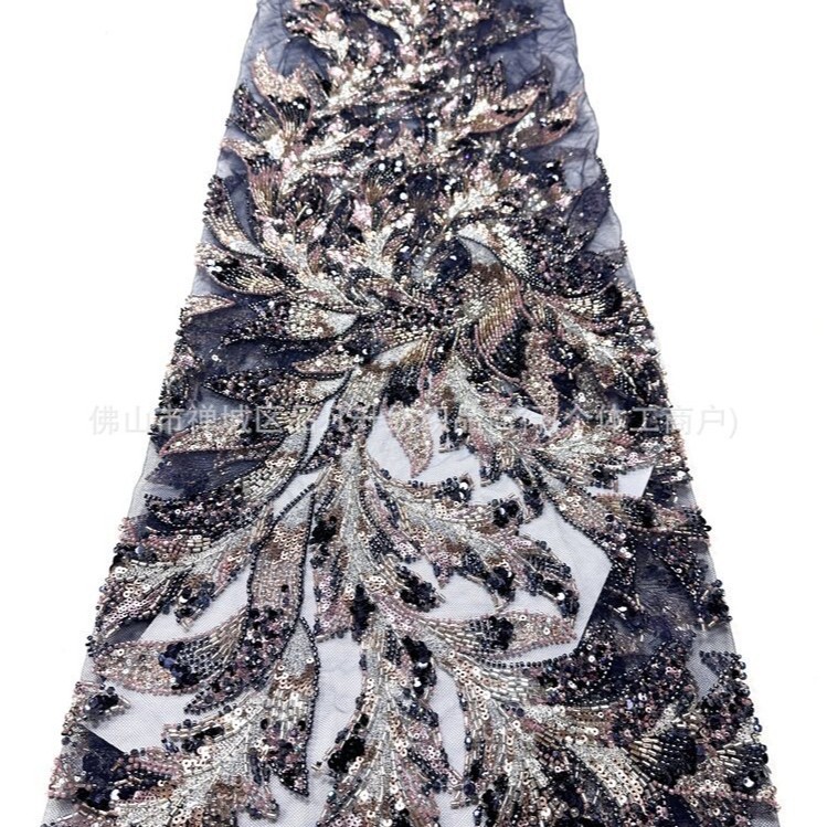 Fábrica directa industria pesada 6 tipos de tela bordada de cuentas de lujo vestido de boda cintura cola de pescado pequeña tela de cola image 2