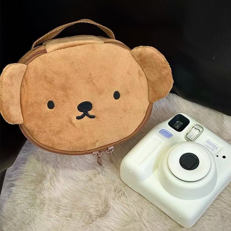 곰돌이 토끼 즉석카메라 수납 파우치 손잡이 휴대용 가방