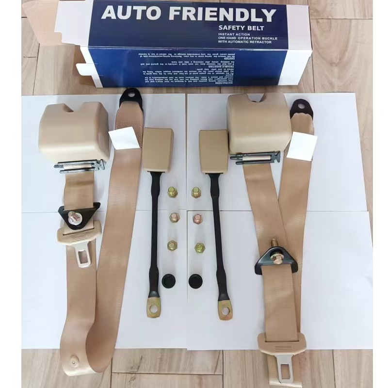 PTK3 안전벨트 베이지(릴 2개 + 30cm 강철 와이어 베이스 2개 + 상자에 나사 8개)