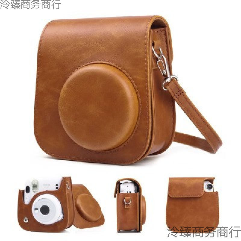 富士拍立得相机复古皮革合身包