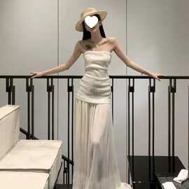 【原版面料防滑条】高级感性感抹胸连衣裙女生日礼服裙绝美度假裙