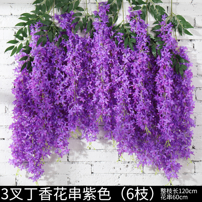 3 포크 라일락 꽃 끈 보라색 파랑 6 가지)