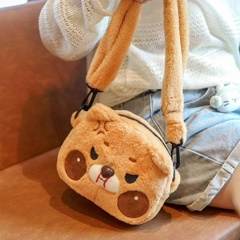 FuTumelo bolso de hombro de peluche Gatsugu y sus amigos serie de bar decoración bolsa de peluche mochila