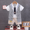 Summer summer clothing, set girl's, sleeves for boys, 2023 collection, Korean style, with short sleeve