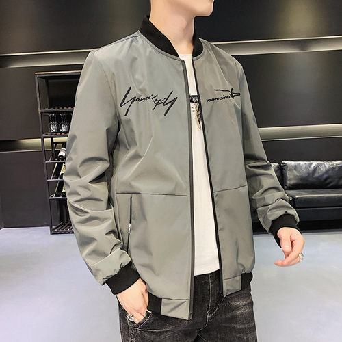 Men's Spring/Fall Coat, Korean-style Trendy Baseball Jacket—Lightweight Casual Sports Jacket for Men in Spring