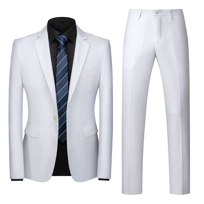 Traje traje de los hombres primavera nuevo traje de negocios de color sólido delgado coreano casual traje de dos piezas